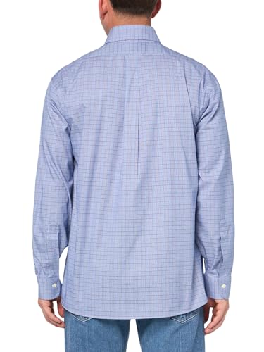 Men's Regular Fit Stretch Supima Cotton Non-Iron Pinpoint Oxford Button Down Collar Long Sleeve Polo