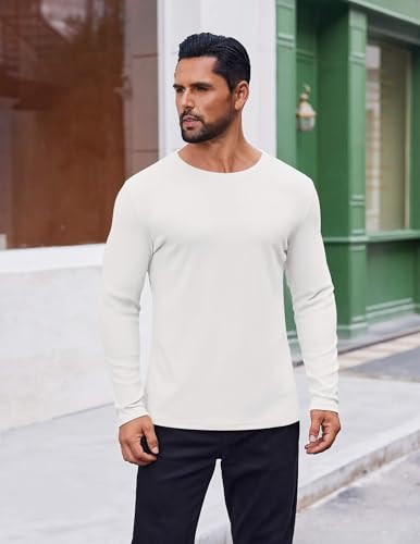 Thermal Shirts for Men Long Sleeve T Shirt Casual Basic Shirts Stretch Crew Neck Undershirts