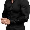 416MgKlTS2L.jpg Men’s Muscle Fit Dress Shirts Athletic Slim Fit Long Sleeve Stretch Casual Button Down Shirt