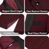 Men's 2 Piece Suit Slim Fit Shawl Lapel One Button Formal Tuxedo Jacket Pants Set for Wedding Prom Business
