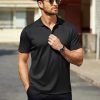 Men Polo Shirts Short Sleeve Quick Drying Athletic Collared Golf Shirts Moisture Wicking Tees