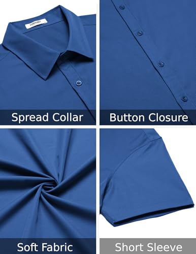 416vvjC6kcL.jpg Men's Casual Dress Shirt Short Sleeve Button Down Shirts Summer Wedding Untucked Shirt