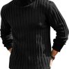 Mens Chunky Turtleneck Sweaters Cable Knitted Casual Slim Fit Fall Winter Warm Pullover Sweater