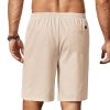 Mens Linen Shorts 9" Elastic Waist Drawstring Casual Shorts Lightweight Summer Beach Shorts