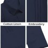 Mens Cuban Guayabera Shirt Short Sleeve Linen Button Down Shirts Casual Summer Beach Tops