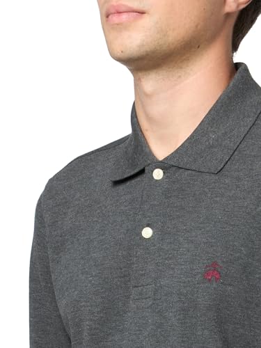 Men's Supima Cotton Pique Stretch Logo Long Sleeve Polo Shirt