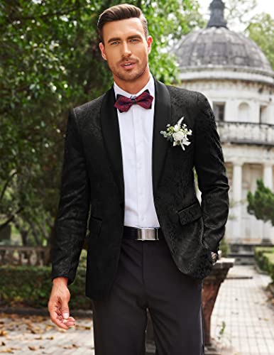 418Cye1M5FL.jpg Men's Floral Tuxedo Jacket Paisley Shawl Lapel Stylish Suit Blazer Jacket for Wedding, Dinner, Party, Prom