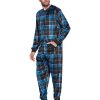 Men's Mink Fleece Hooded One-Piece Union Suit Pajamas