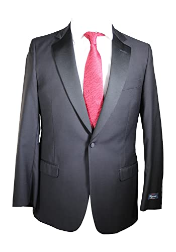 Fitzgerald One Button Black Tuxedo Suit Size 36 Short Black