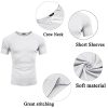 Men's 3 Pack Workout T Shirts Short Sleeve Gym Bodybuilding Muscle Shirt Base Layer Fitness Tee Tops