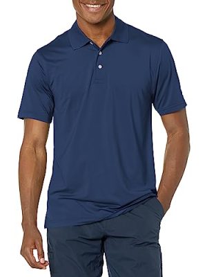 Men's Performance Stretch Short Sleeve Solid Polo Shirt