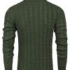 Men's Shawl Collar Pullover Sweater Slim Fit Casual Button Cable Knit Sweaters