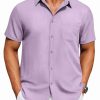 41EEjDn2VL.jpg Men's Short Sleeve Button Down Shirt Casual Untucked Dress Shirt Stretch Denim Shirt