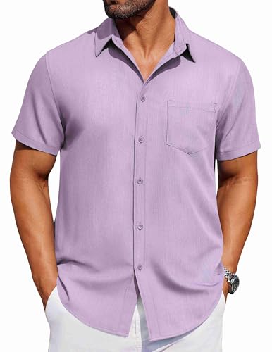 41EEjDn2VL.jpg Men's Short Sleeve Button Down Shirt Casual Untucked Dress Shirt Stretch Denim Shirt