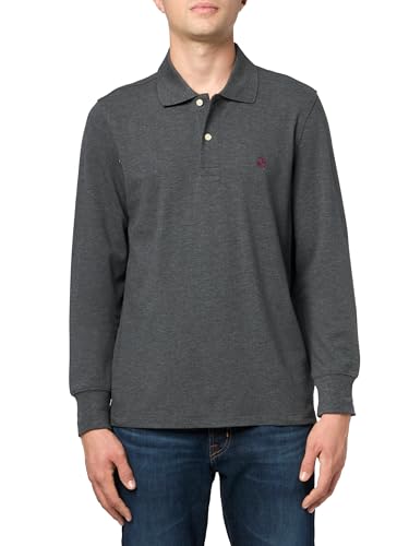Men's Supima Cotton Pique Stretch Logo Long Sleeve Polo Shirt