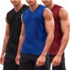 41EtDjqQC5L.jpg Men's 3 Pack Workout Tank Tops Gym Sleeveless Shirts V Neck Bodybuilding Muscle Tee Shirt