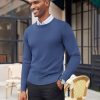 41FDhOhOf7L.jpg Men's Crew Neck Sweater Slim Fit Lightweight Sweatshirts Knitted Pullover for Casual Or Dressy Wear