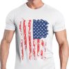 Men's Short Sleeve Loose fit Basic T-Shirt Active Performance Sports Tee Flag