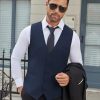 Men's Business Suit Vests Slim Fit Formal Dress Waistcoat Groomsman Vest For Wedding