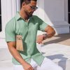 41GTYGIZG6L.jpg Mens Button Down Short Sleeve Shirt Casual Dress Shirt Untucked Summer Shirts with Pocket