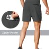 41H-W-G9V7L.jpg Men's Running Athletic Shorts 5 Inch 2 Pack Gym Workout Shorts Fitted Exercise Hiking Shorts with Zipper Pocket