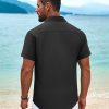 Mens Cuban Guayabera Shirt Short Sleeve Button Down Shirts Summer Beach Vacation Shirts