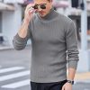 Men's Slim Fit Turtleneck Sweater Ribbed Knitted High Neck Pullover Sweaters