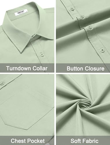Mens Dress Shirts Short Sleeve Business Casual Shirts Regular Fit Casual Button Down Untucked Shirts