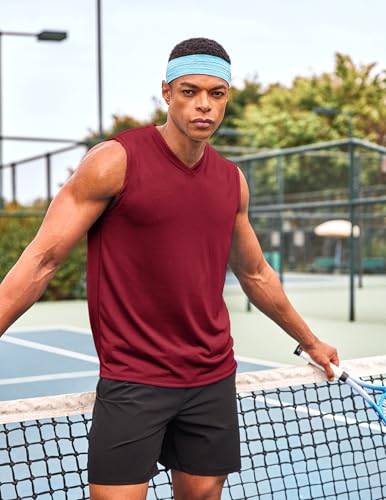 41JJFarzUML.jpg Men's 3 Pack Workout Tank Tops Gym Sleeveless Shirts V Neck Bodybuilding Muscle Tee Shirt