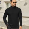 Mens Turtleneck Shirts Slim Fit Shirt Tops Lightweight Pullover Thermal Sweater Casual Long Sleeve Shirt