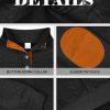 Men's Colorblock Pullover Sweaters Long Sleeve Stand Collar Quarter Button Knitted Sweatshirts Quilted Sweatshirt