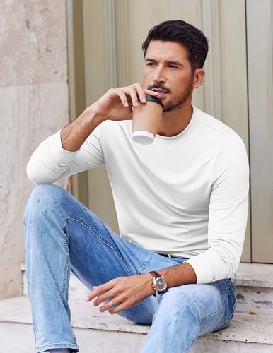41LIVNAzJ4L.jpg COOFANDY Mens Long Sleeve Tee Shirts Stretch Crew Neck Thermal Shirts Casual T Shirts for Men
