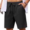 Men's 7 inch Casual Shorts Drawstring Waist Lightweight Quick Dry Summer Beach Board Shorts with Pockets