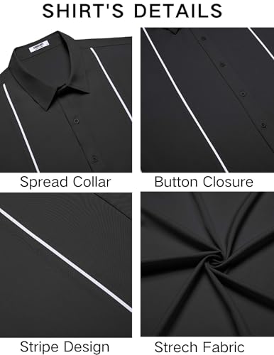Men's Cuban Guayabera Shirt Short Sleeve Button Down Shirts Casual Summer Beach Shirts
