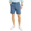 Men's Classic Fit Flat Front Stretch Solid Chino 8.5" Deck Shorts