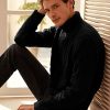 Men's Turtleneck Pullover Sweaters Long Sleeve Solid Twisted Cable Knit Sweater