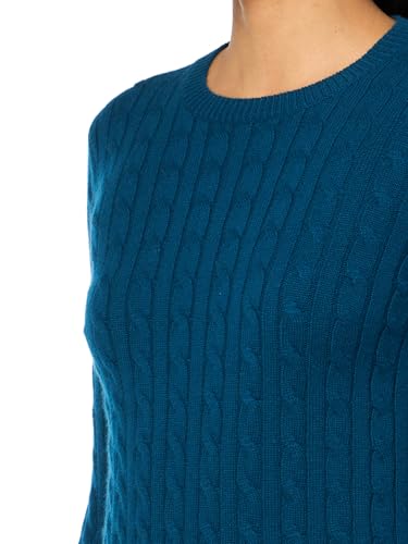 Women's Cashmere Wool Cable Crewneck Sweater
