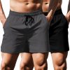 41Pf6iFv82L.jpg Men's Running Athletic Shorts 5 Inch 2 Pack Gym Workout Shorts Fitted Exercise Hiking Shorts with Zipper Pocket