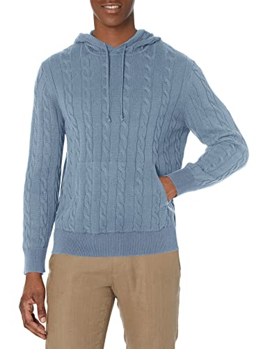 Men's Cotton Cable Knit Hoodie Sweater