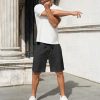 Men's 7 inch Casual Shorts Drawstring Waist Lightweight Quick Dry Summer Beach Board Shorts with Pockets