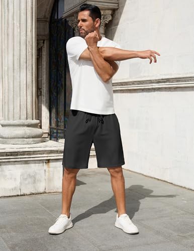 Men's 7 inch Casual Shorts Drawstring Waist Lightweight Quick Dry Summer Beach Board Shorts with Pockets