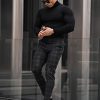 Mens Turtleneck Sweaters Slim Fit Basic Knitted Thermal Casual Long Sleeve Pullover Sweatshirt