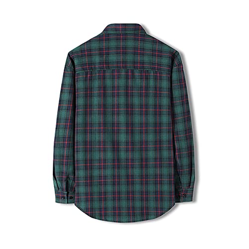 Plaid Shirt for Men Long Sleeve Flannel Loose Fit Sweatshirts Coat Lapel Button Down Business Shirts Warm Winter Shirts