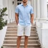 Mens Casual Button Down Shirts Short Sleeve Summer Untucked Dress Shirt with Pocket