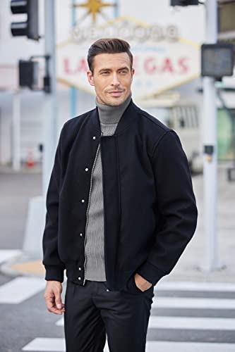 Men's Slim Fit Turtleneck Sweater Ribbed Knitted High Neck Pullover Sweaters