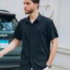 Mens Cuban Guayabera Shirt Short Sleeve Button Down Shirts Summer Beach Vacation Shirts