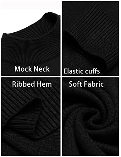 Men's Mock Turtleneck Sweater Slim Fit Half Turtleneck Long Sleeve Knit Pullover Thermal Casual Solid Knitwear