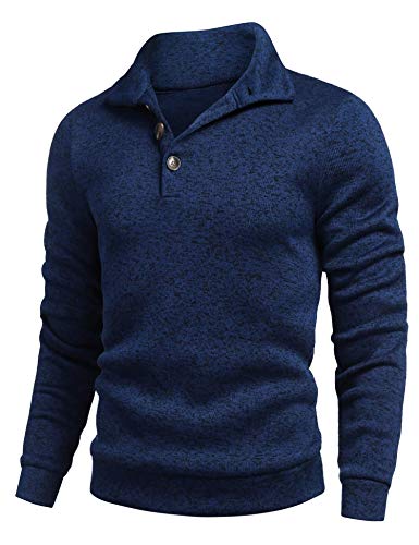 Men Casual Knit Pullover Sweatshirt Slim Fit Thermal Fashion Sweater