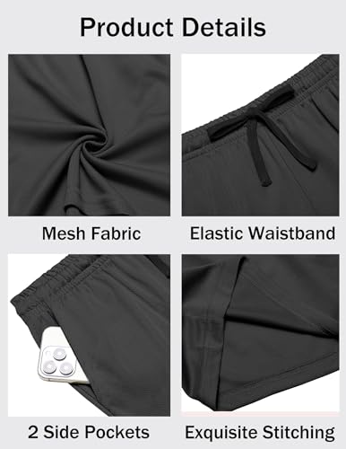 Men's Gym Shorts 3 Pack Mesh Athletic Workout Shorts Lightweight Quick Dry Drawstring Shorts with Pockets