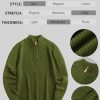 Mens Quarter Zip Sweater Casual Slim Fit Pullovers Sweaters Knit Twill Texture Pullover